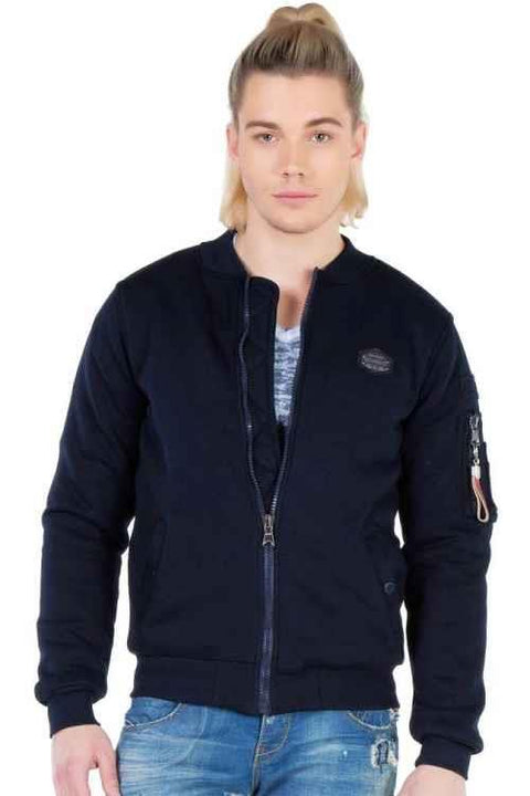 CJ151 College Collar Zippered Short Men's Coat