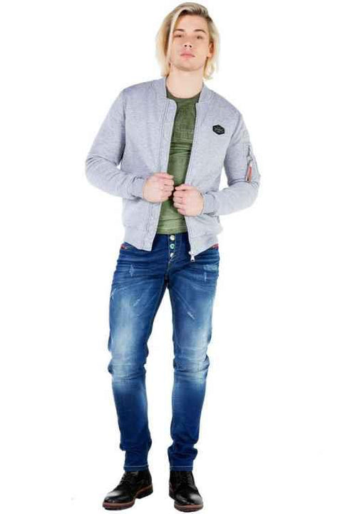 CJ151 College Collar Zippered Short Men's Coat