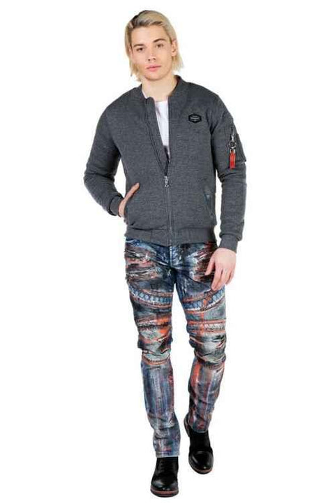 CJ151 College Collar Zippered Short Men's Coat