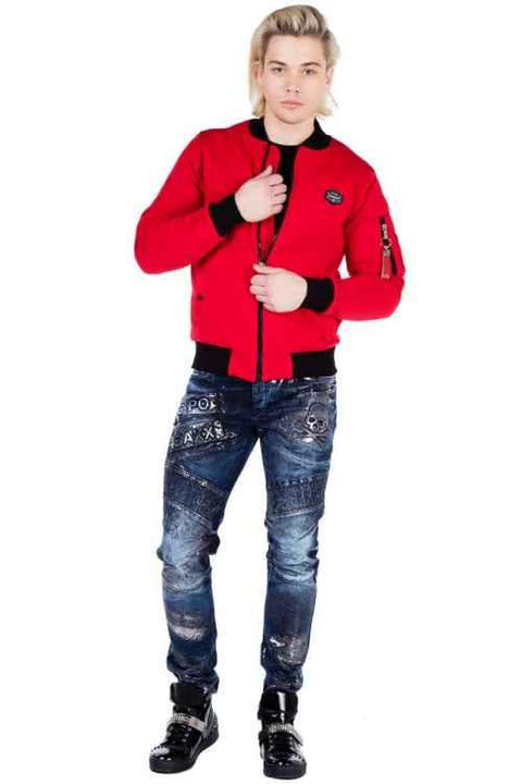 CJ151 College Collar Zippered Short Men's Coat