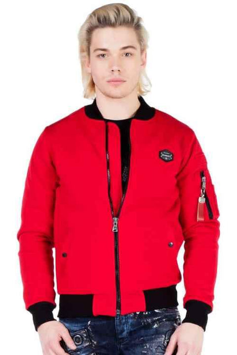 CJ151 College Collar Zippered Short Men's Coat