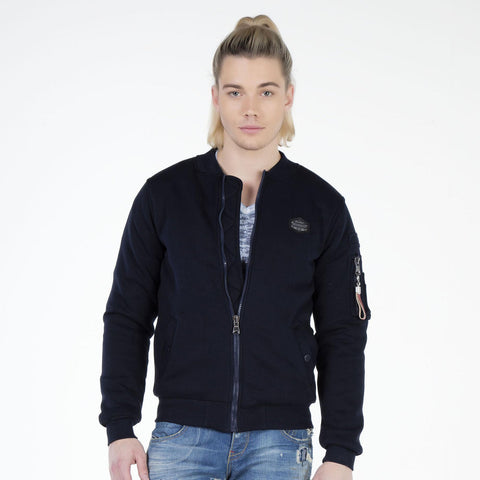 CJ151 College Collar Zippered Short Men's Coat