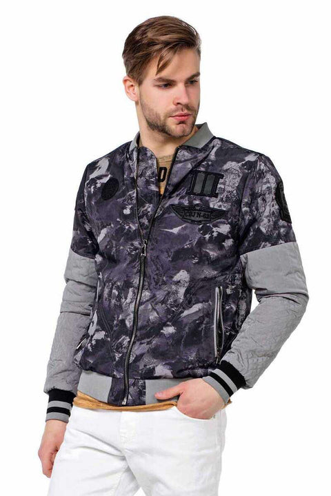 CJ210 Patterned Zippered Slim Summer Men's Jacket