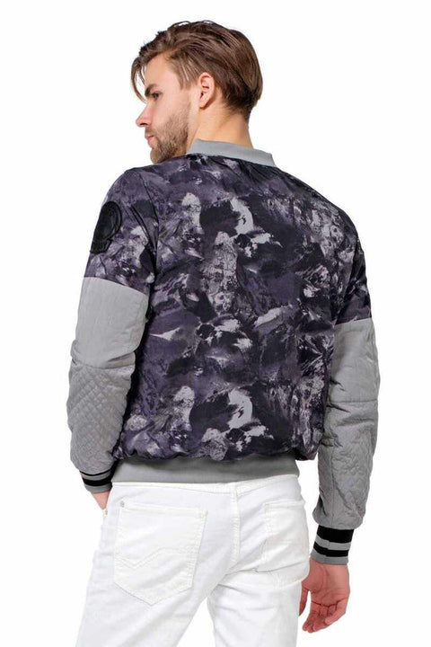 CJ210 Patterned Zippered Slim Summer Men's Jacket