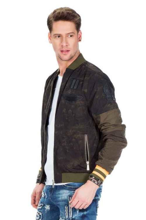 CJ210 Patterned Zippered Slim Summer Men's Jacket