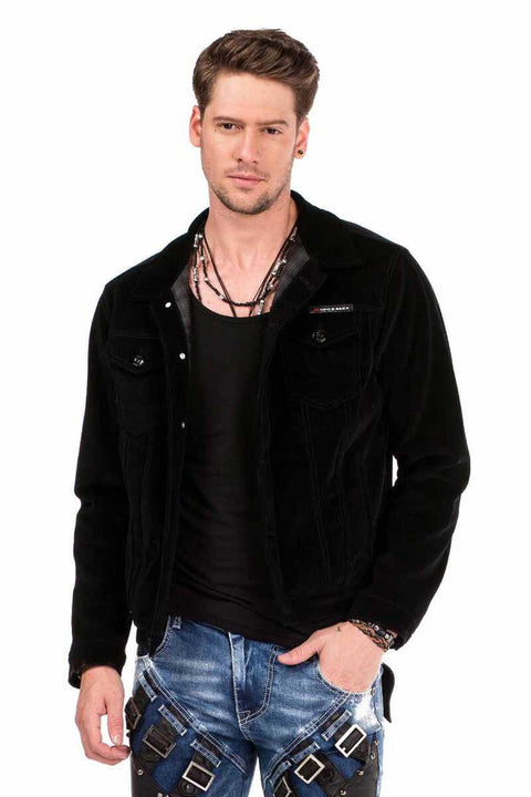CJ226 Buttoned Velvet Men's Jacket Coat