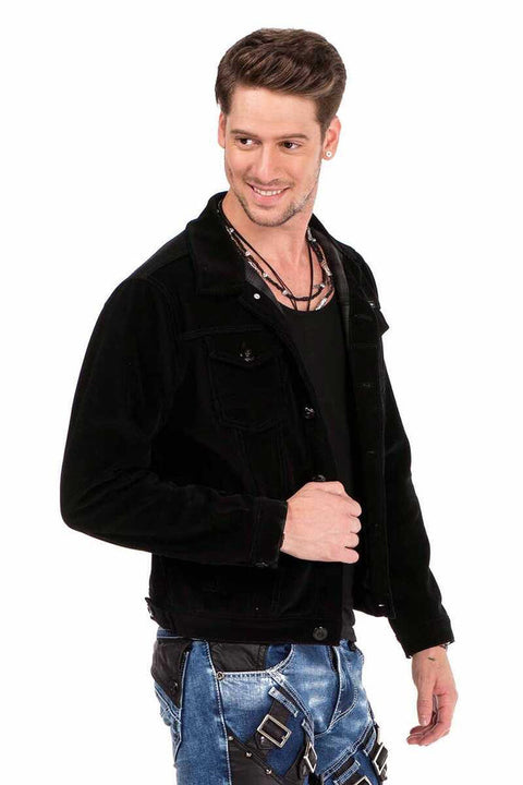 CJ226 Buttoned Velvet Men's Jacket Coat