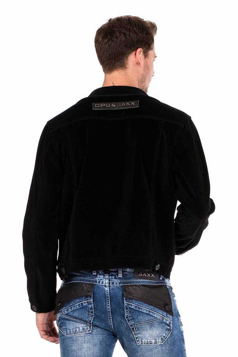 CJ226 Buttoned Velvet Men's Jacket Coat