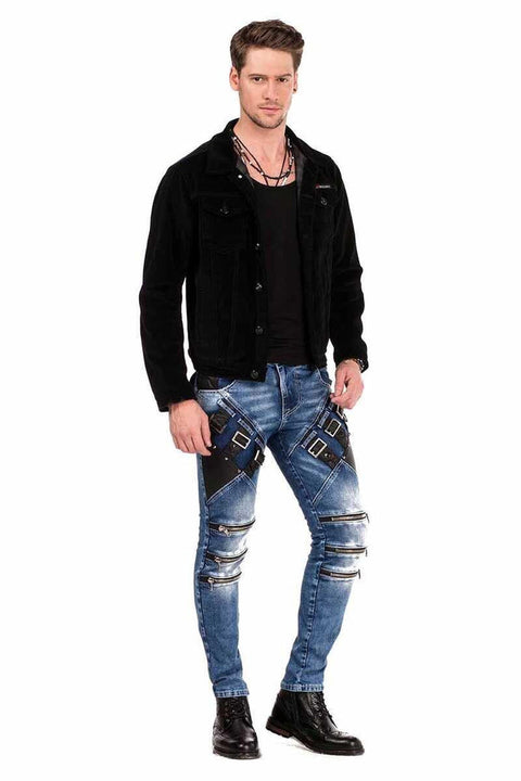 CJ226 Buttoned Velvet Men's Jacket Coat