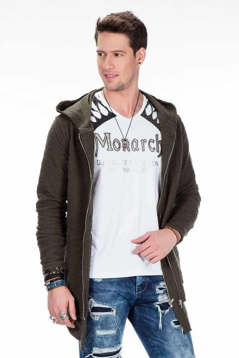 CL296 Double Zipper Long Thin Sweatshirt