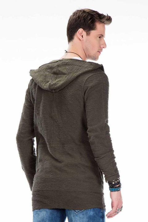 CL296 Double Zipper Long Thin Sweatshirt