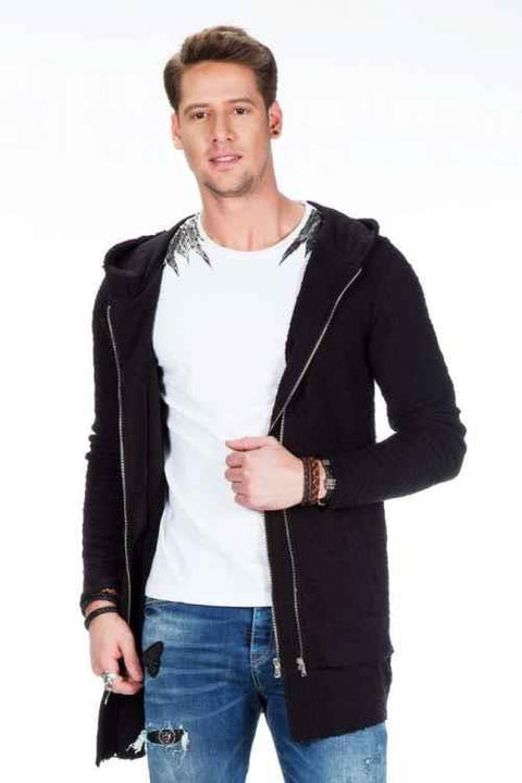 CL296 Double Zipper Long Thin Sweatshirt