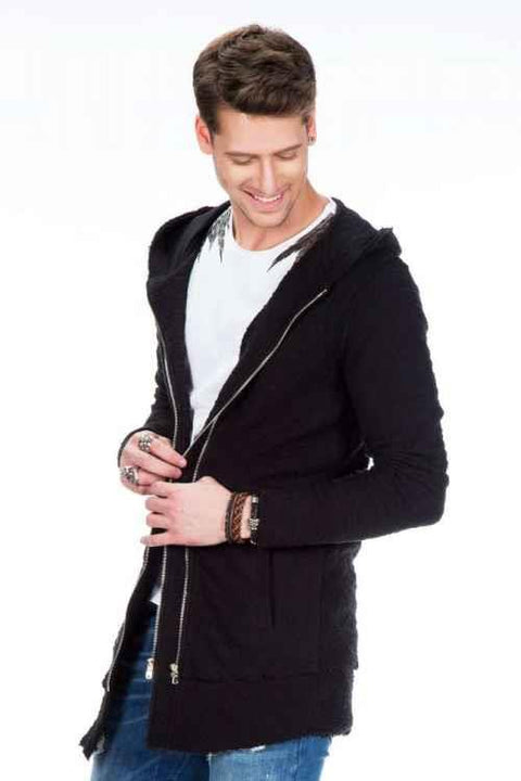CL296 Double Zipper Long Thin Sweatshirt