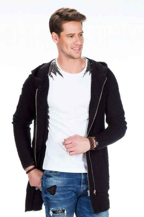 CL296 Double Zipper Long Thin Sweatshirt