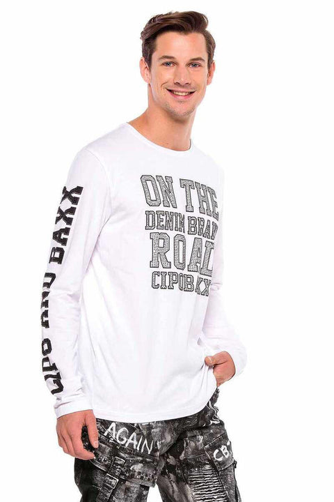 CL379 Shiny Stone Printed Thin Men's Sweatshirt