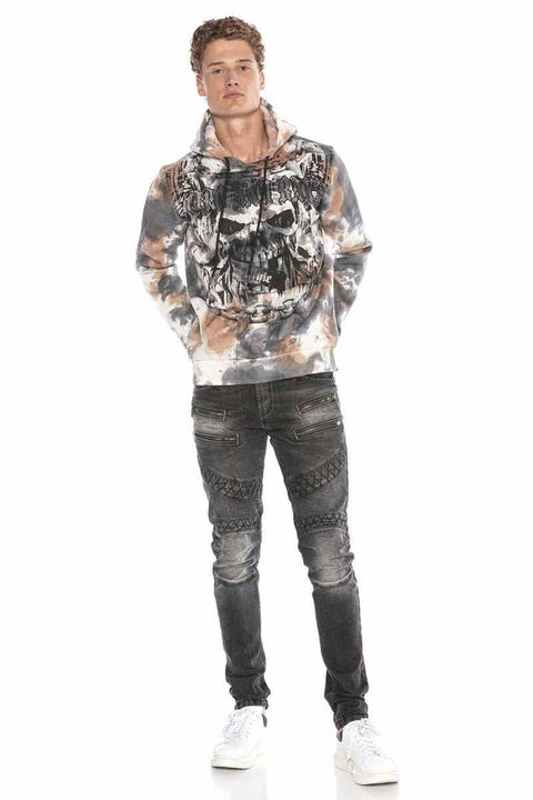 CL405 Skull Head Gothic Pattern Hooded Sweatshirt