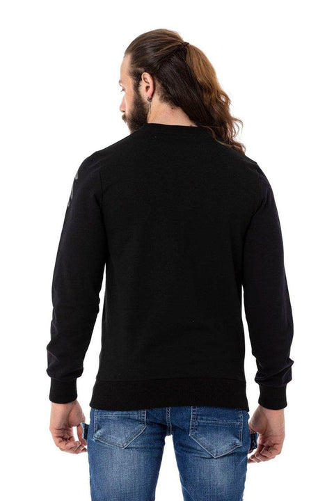Cl515 Eagle Patterned White Thick Sweatshirt