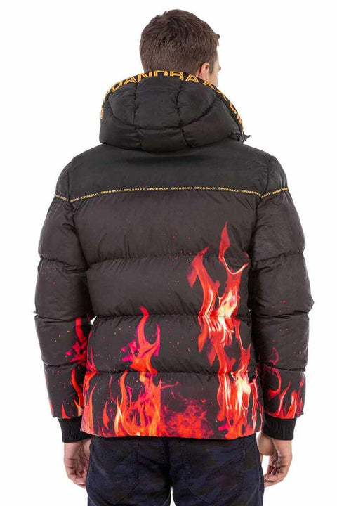 CM181 Flame Patterned Winter Men's Coat