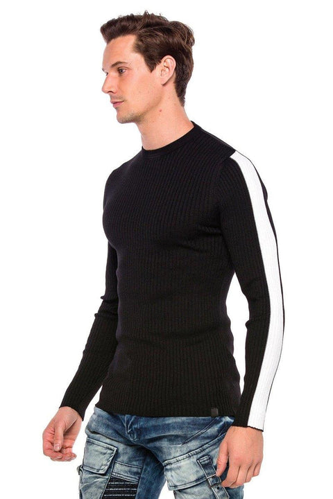 CP194 Striped Sleeve Knitwear Sweater