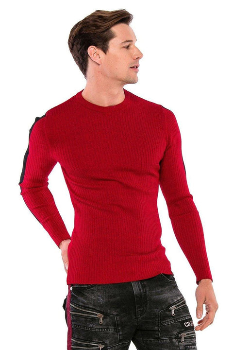 CP194 Striped Sleeve Knitwear Sweater
