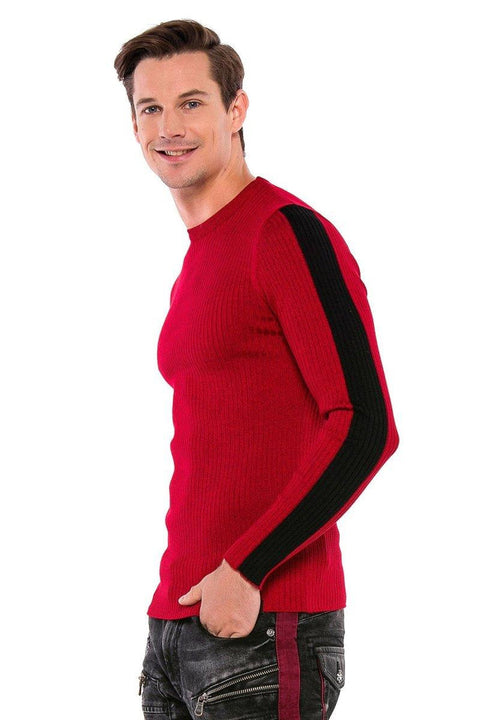 CP194 Striped Sleeve Knitwear Sweater