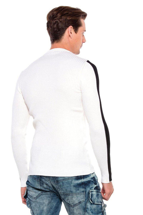CP194 Striped Sleeve Knitwear Sweater