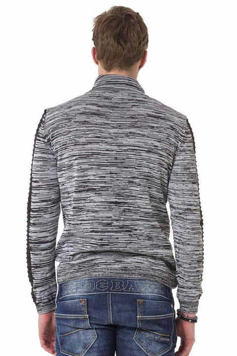 CP252 Men's Shawl Collar Textured Sweater