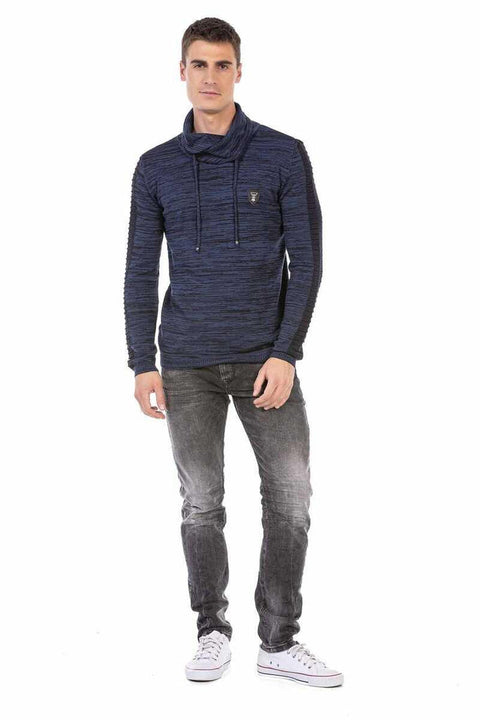 CP252 Men's Shawl Collar Textured Sweater