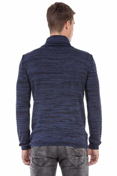 CP252 Men's Shawl Collar Textured Sweater