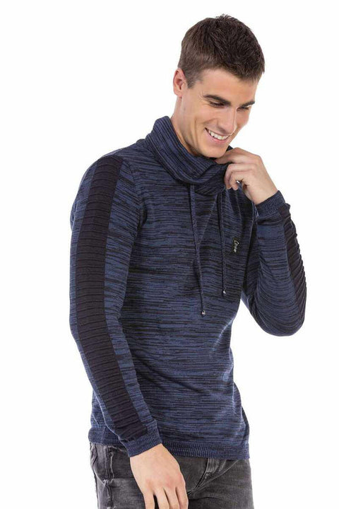 CP252 Men's Shawl Collar Textured Sweater