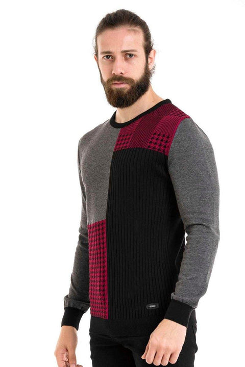 CP263 Round Collar Patterned Men's Knitwear