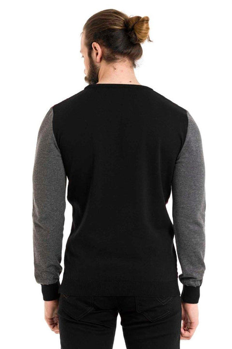 CP263 Round Collar Patterned Men's Knitwear