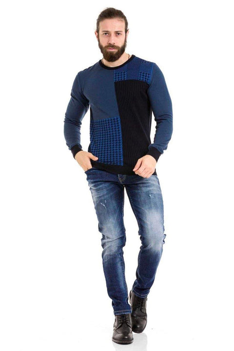 CP263 Round Collar Patterned Men's Knitwear