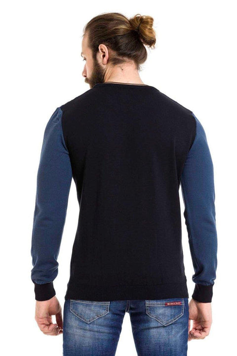 CP263 Round Collar Patterned Men's Knitwear