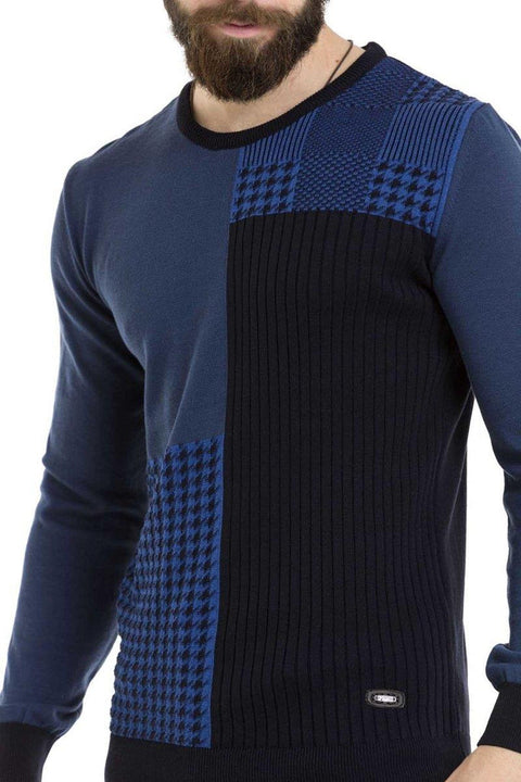 CP263 Round Collar Patterned Men's Knitwear