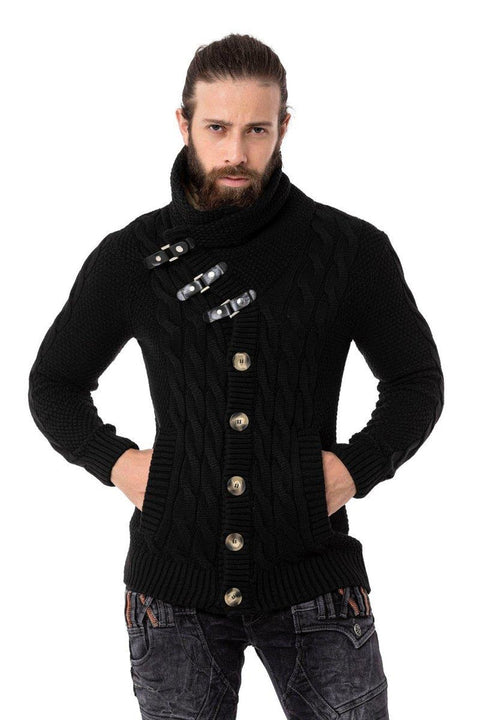 CP265 Fur Collar Men's Cardigan