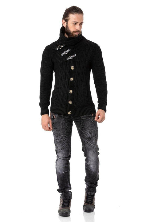 CP265 Fur Collar Men's Cardigan