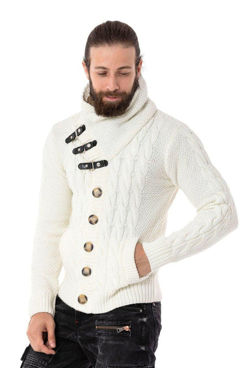 CP265 Fur Collar Men's Cardigan