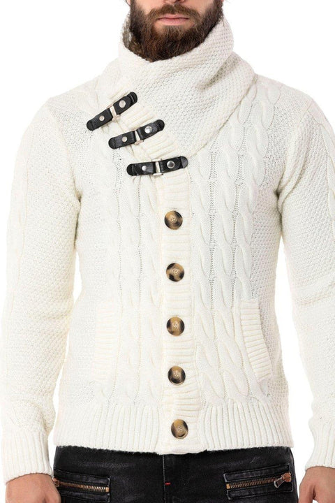 CP265 Fur Collar Men's Cardigan