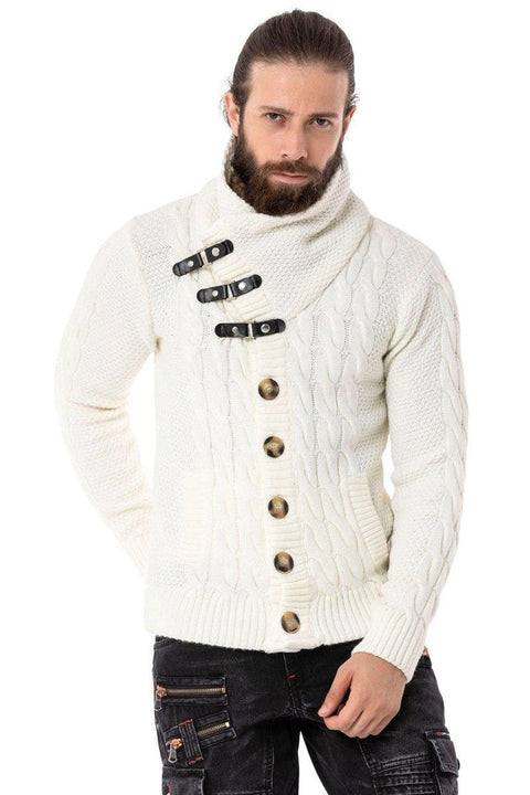 CP265 Fur Collar Men's Cardigan