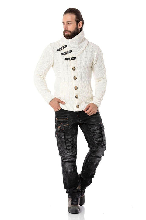CP265 Fur Collar Men's Cardigan
