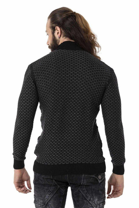 CP274 Half Turtleneck Textured Sweater