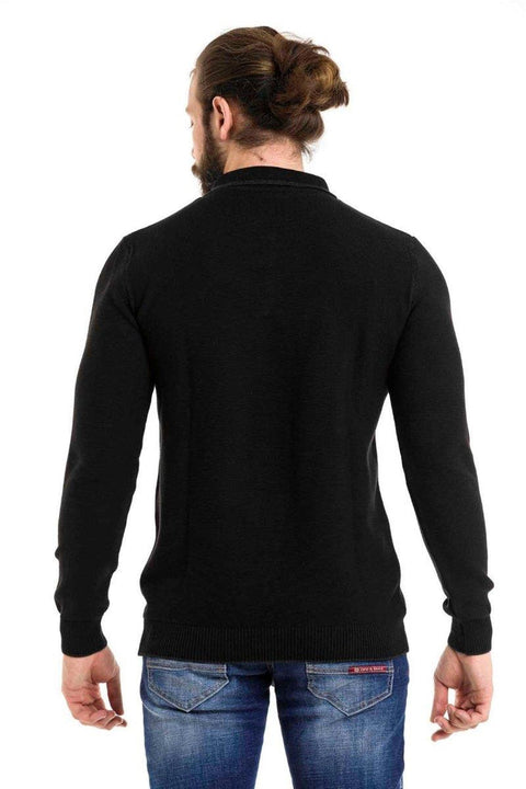 CP278 Polo Neck Zippered Sweater