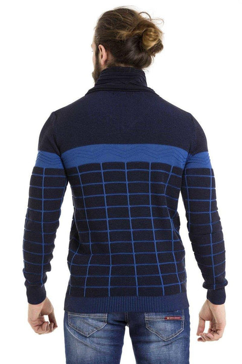 CP279 Shawl Collar Patterned Sweater