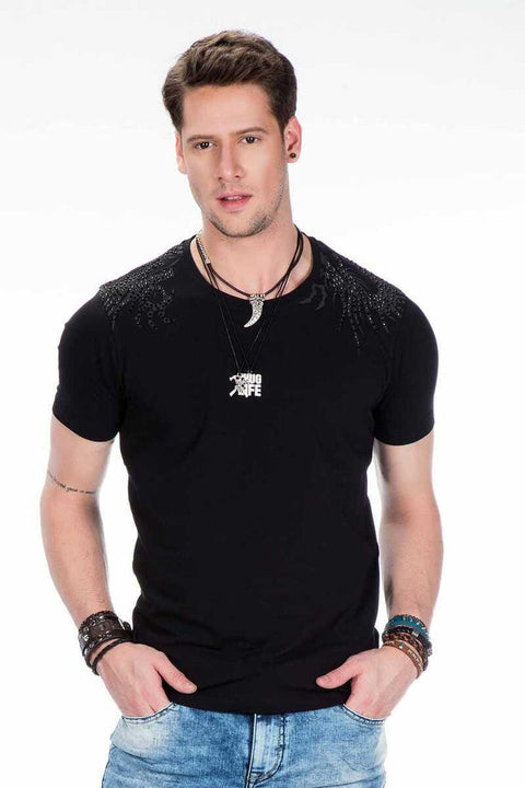 CT376 Yakuza Dragon Embroidered Men's T-Shirt