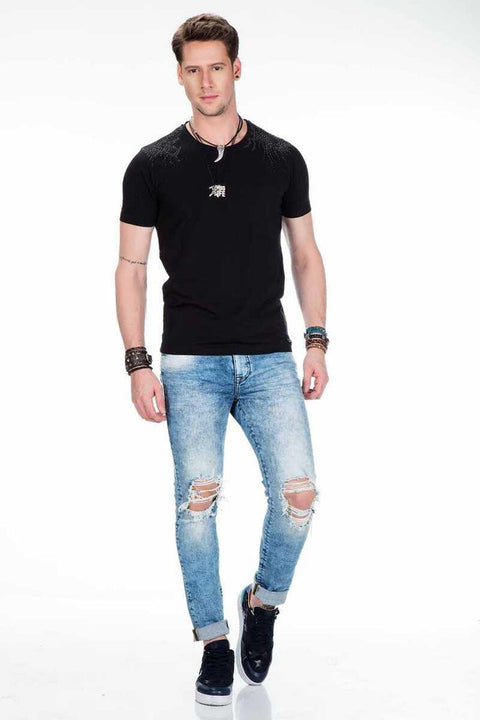 CT376 Yakuza Dragon Embroidered Men's T-Shirt