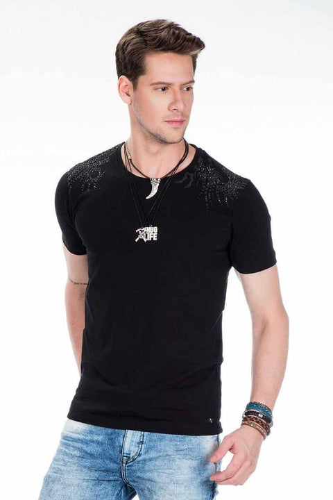 CT376 Yakuza Dragon Embroidered Men's T-Shirt