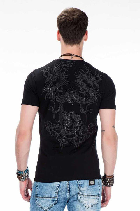 CT376 Yakuza Dragon Embroidered Men's T-Shirt