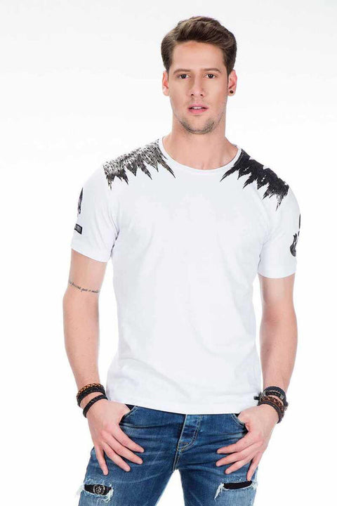 CT409 Red Skin Skull Printed Men's T-Shirt