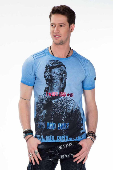 CT412 Viking Warrior Printed Slim Fit Men's T-Shirt